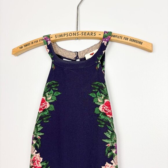 One Clothing Womens Floral Halter Dress Size Small Navy Garden Print - Picture 2 of 5